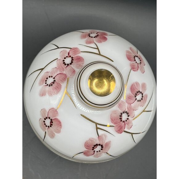 Porcelain Hand Painted Cherry Blossom Trinket Keepsake Lidded Dish Made Germany - Picture 5 of 7